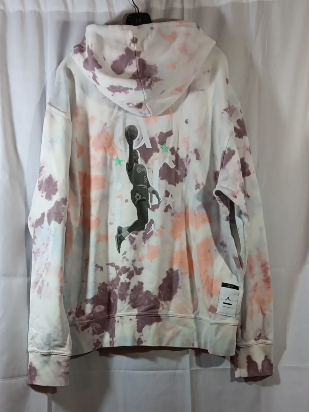 Jordan Mens Large Hoodie Sport DNA Kangaroo Pocket TieDye Purple Logo Shirt